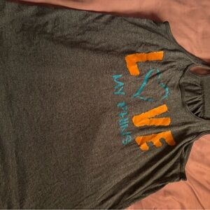 Miami Dolphins Gray Tank Top with Orange and Blue Print “Love My Phins”